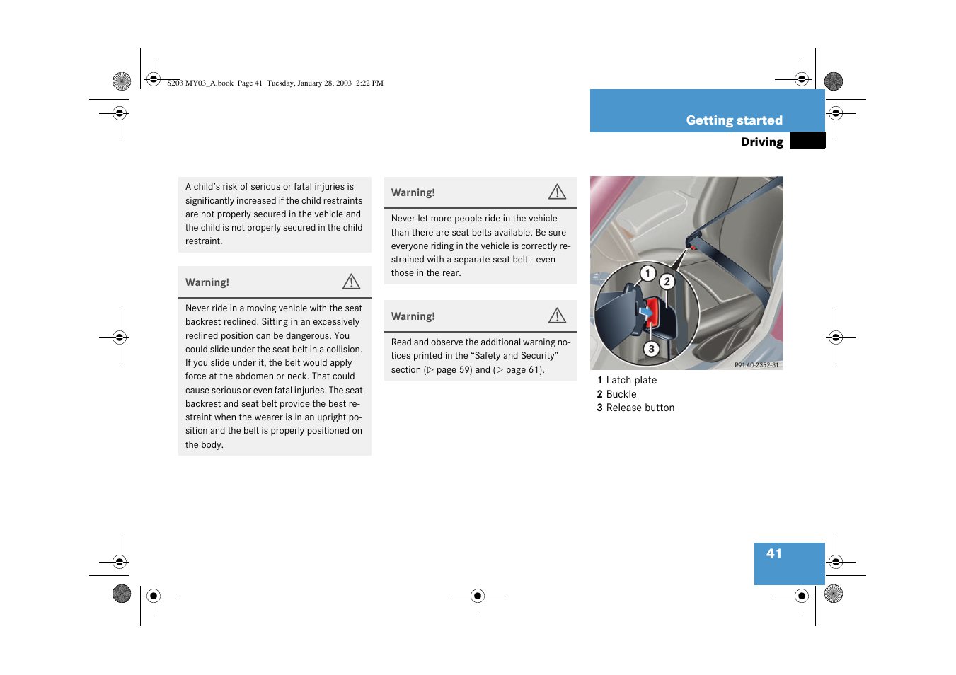 Mercedes-Benz 2003 C 240 4MATIC User Manual | Page 35 / 370
