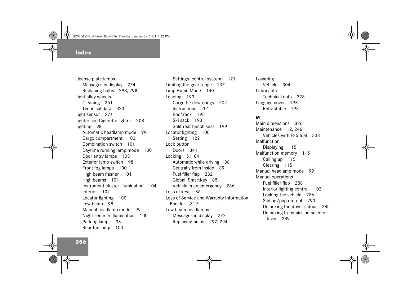 Mercedes-Benz 2003 C 240 4MATIC User Manual | Page 350 / 370