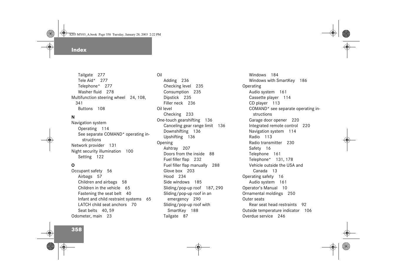 Mercedes-Benz 2003 C 240 4MATIC User Manual | Page 352 / 370