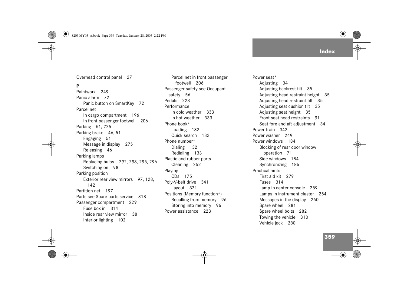 Mercedes-Benz 2003 C 240 4MATIC User Manual | Page 353 / 370