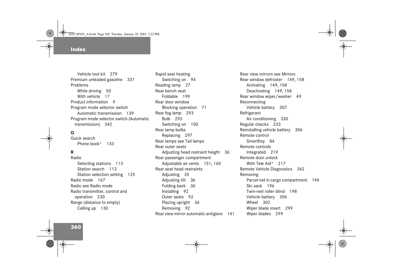 Mercedes-Benz 2003 C 240 4MATIC User Manual | Page 354 / 370
