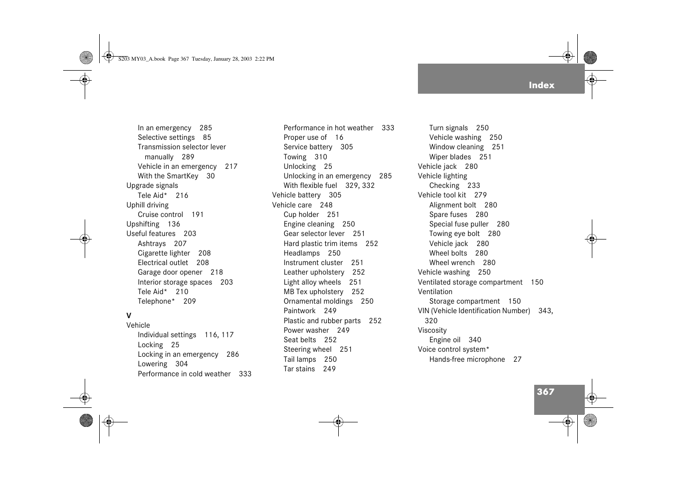 Mercedes-Benz 2003 C 240 4MATIC User Manual | Page 361 / 370