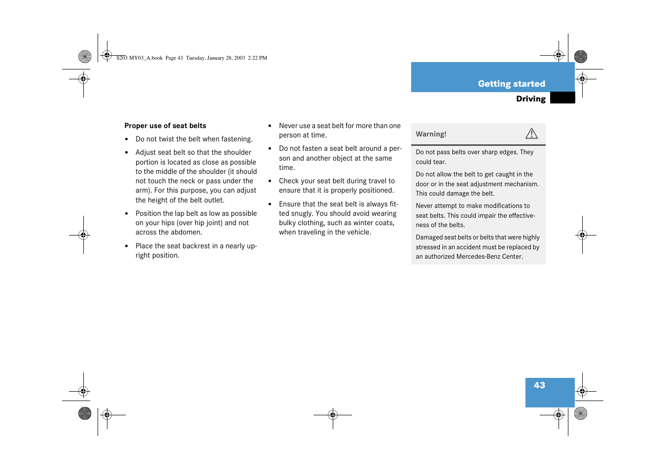 Mercedes-Benz 2003 C 240 4MATIC User Manual | Page 37 / 370