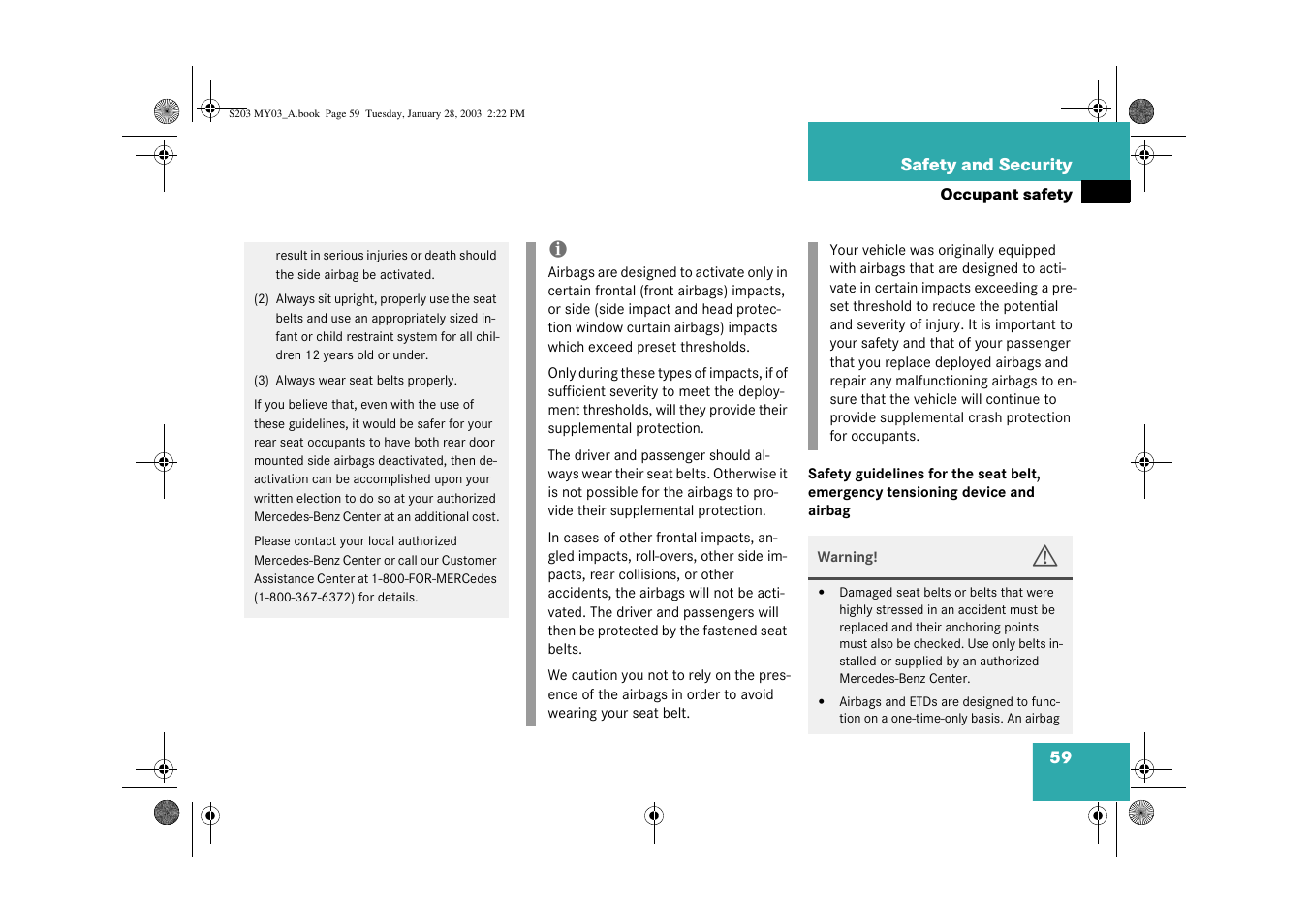 Mercedes-Benz 2003 C 240 4MATIC User Manual | Page 53 / 370