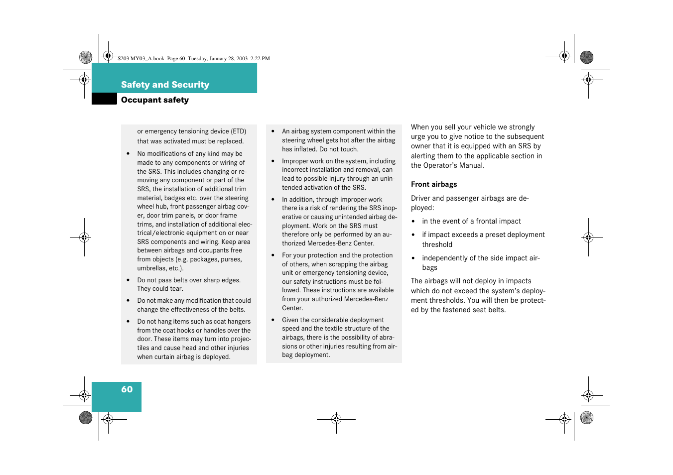 Mercedes-Benz 2003 C 240 4MATIC User Manual | Page 54 / 370