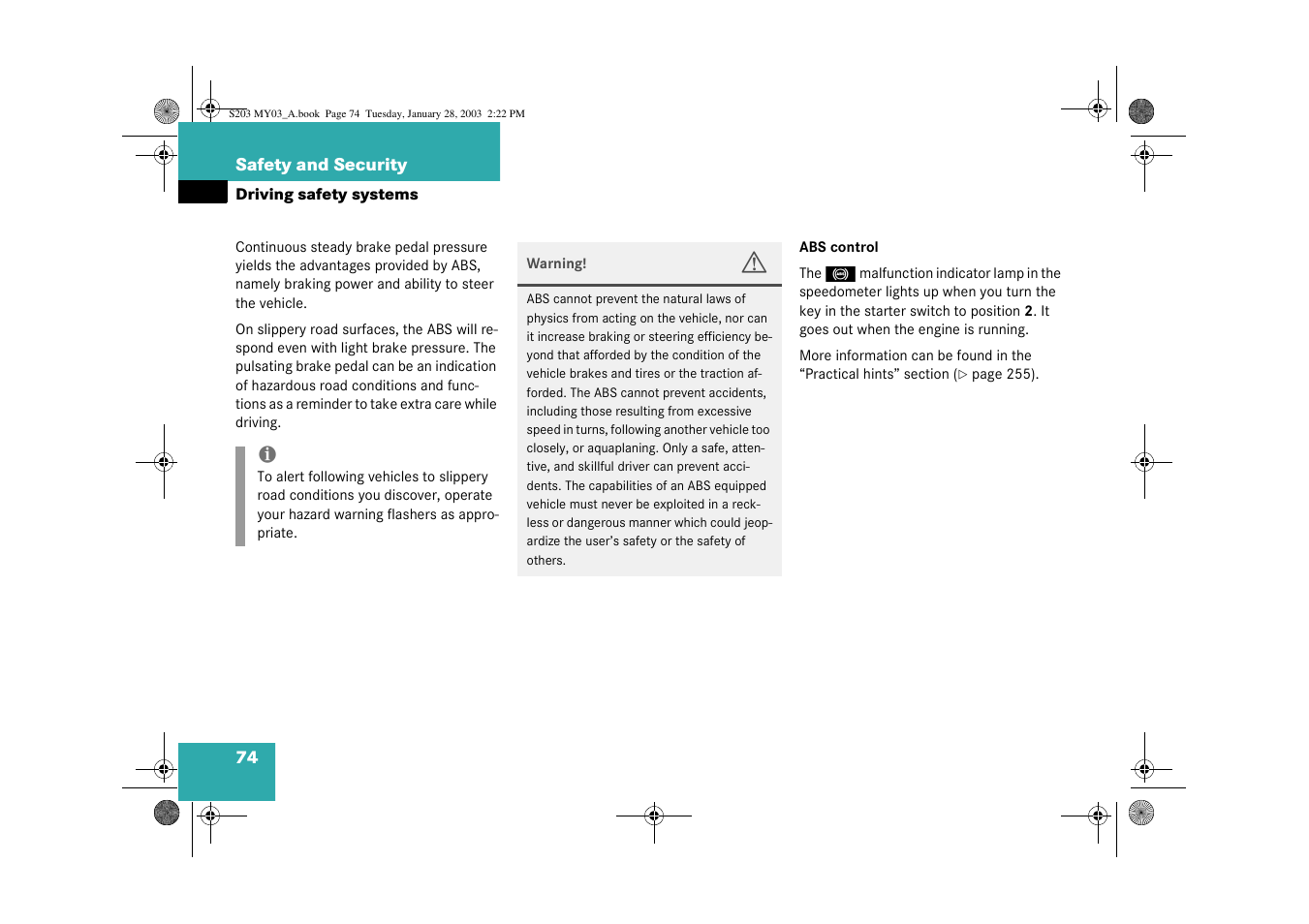 Mercedes-Benz 2003 C 240 4MATIC User Manual | Page 68 / 370