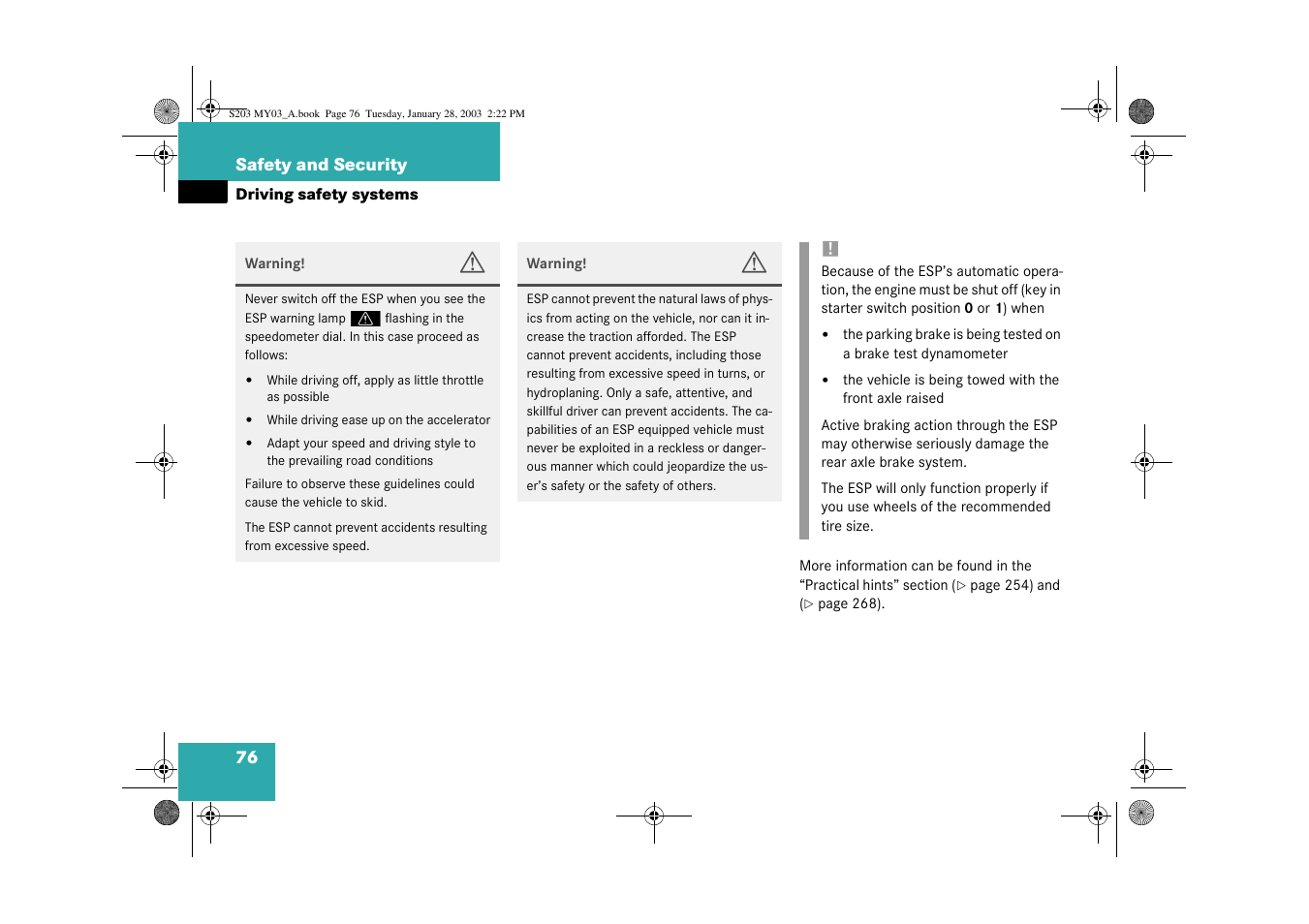 Mercedes-Benz 2003 C 240 4MATIC User Manual | Page 70 / 370