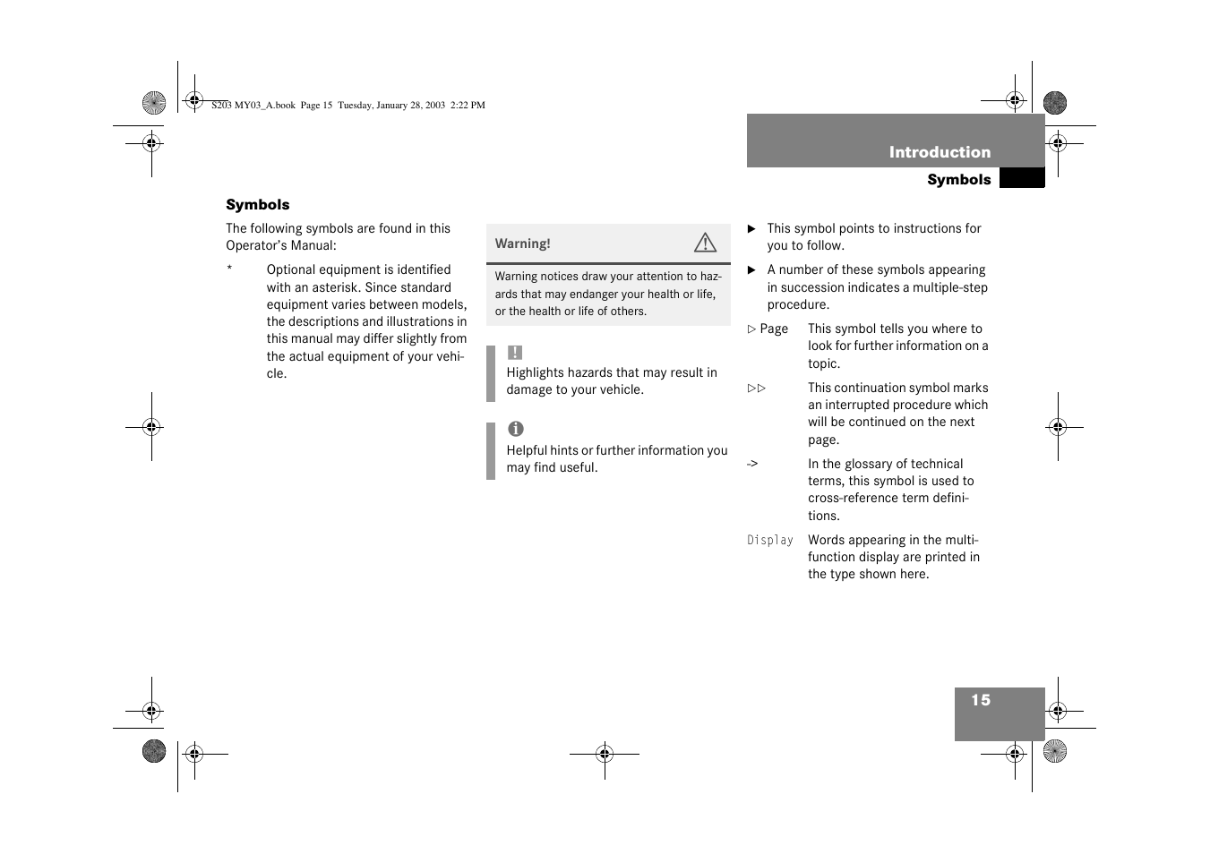 Mercedes-Benz 2003 C 240 4MATIC User Manual | Page 9 / 370