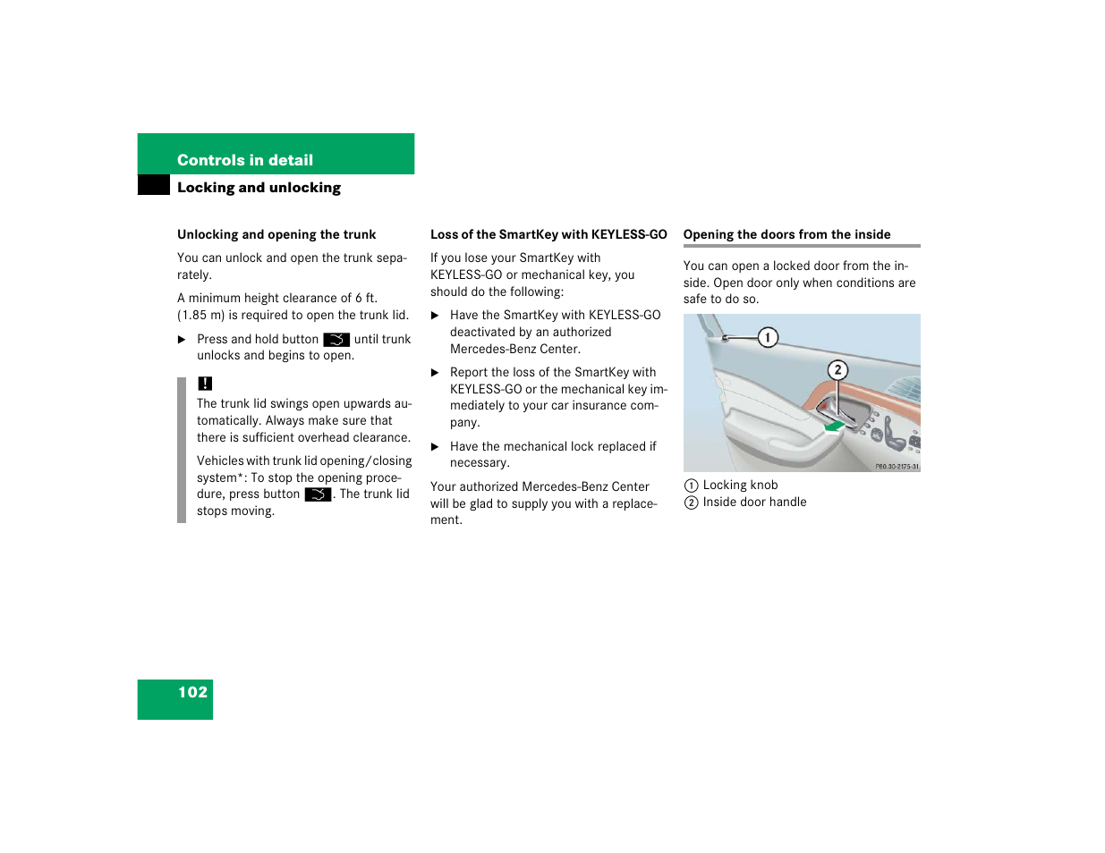 Mercedes-Benz S-Class User Manual | Page 104 / 474