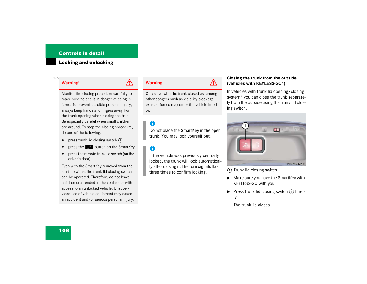 Mercedes-Benz S-Class User Manual | Page 110 / 474