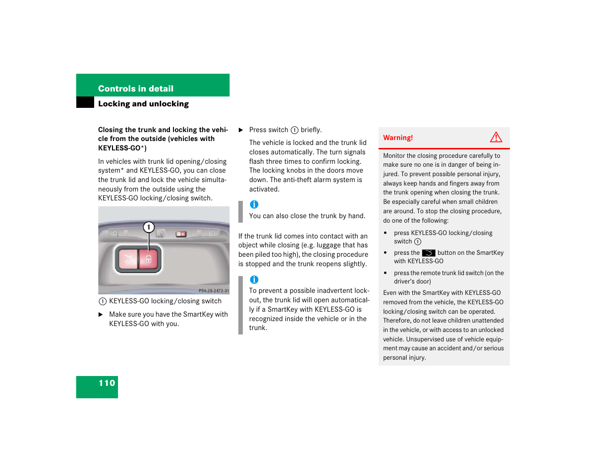 Mercedes-Benz S-Class User Manual | Page 112 / 474