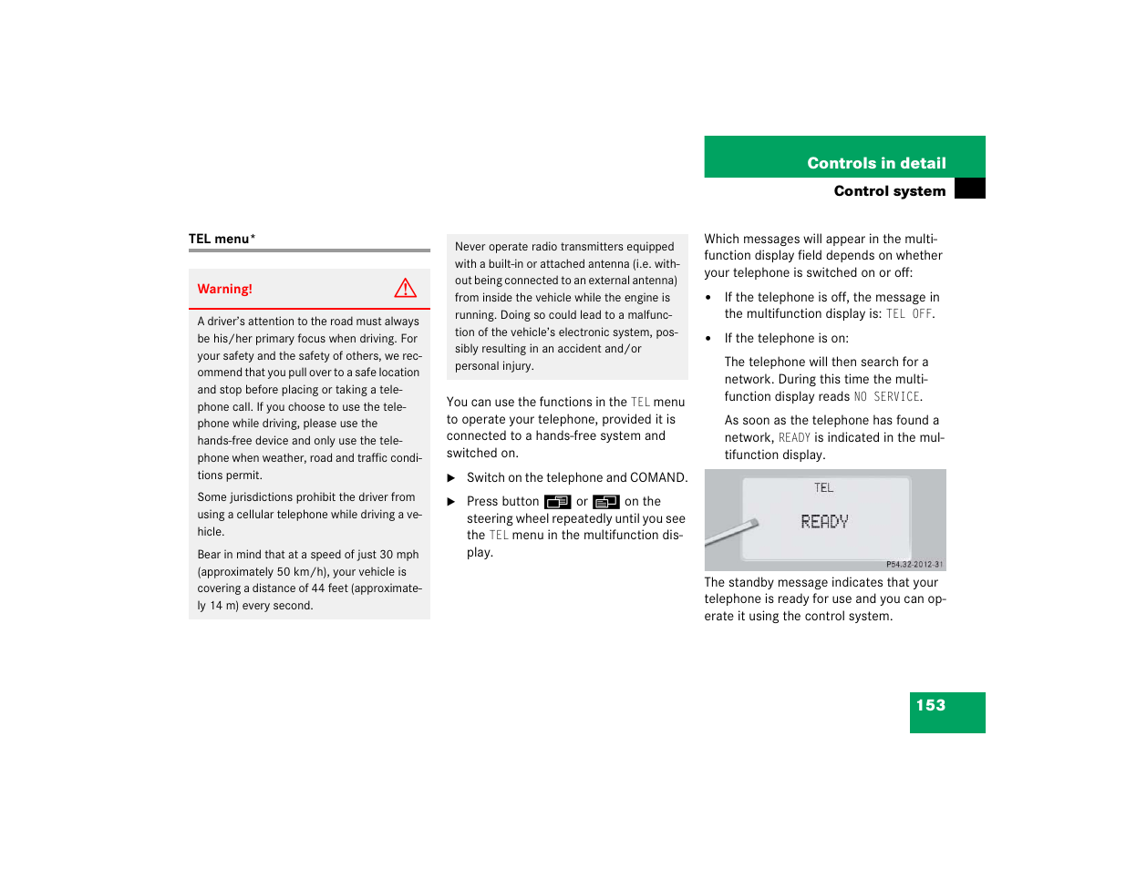 Mercedes-Benz S-Class User Manual | Page 155 / 474