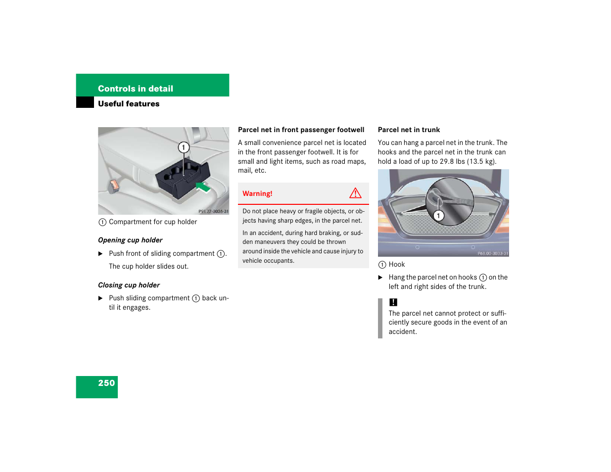Mercedes-Benz S-Class User Manual | Page 252 / 474