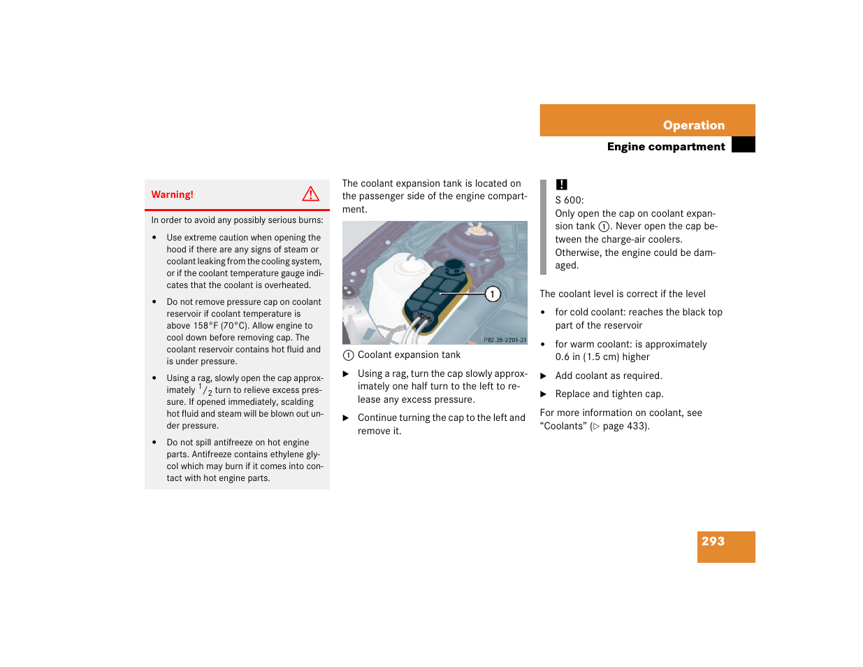 293 operation | Mercedes-Benz S-Class User Manual | Page 295 / 474
