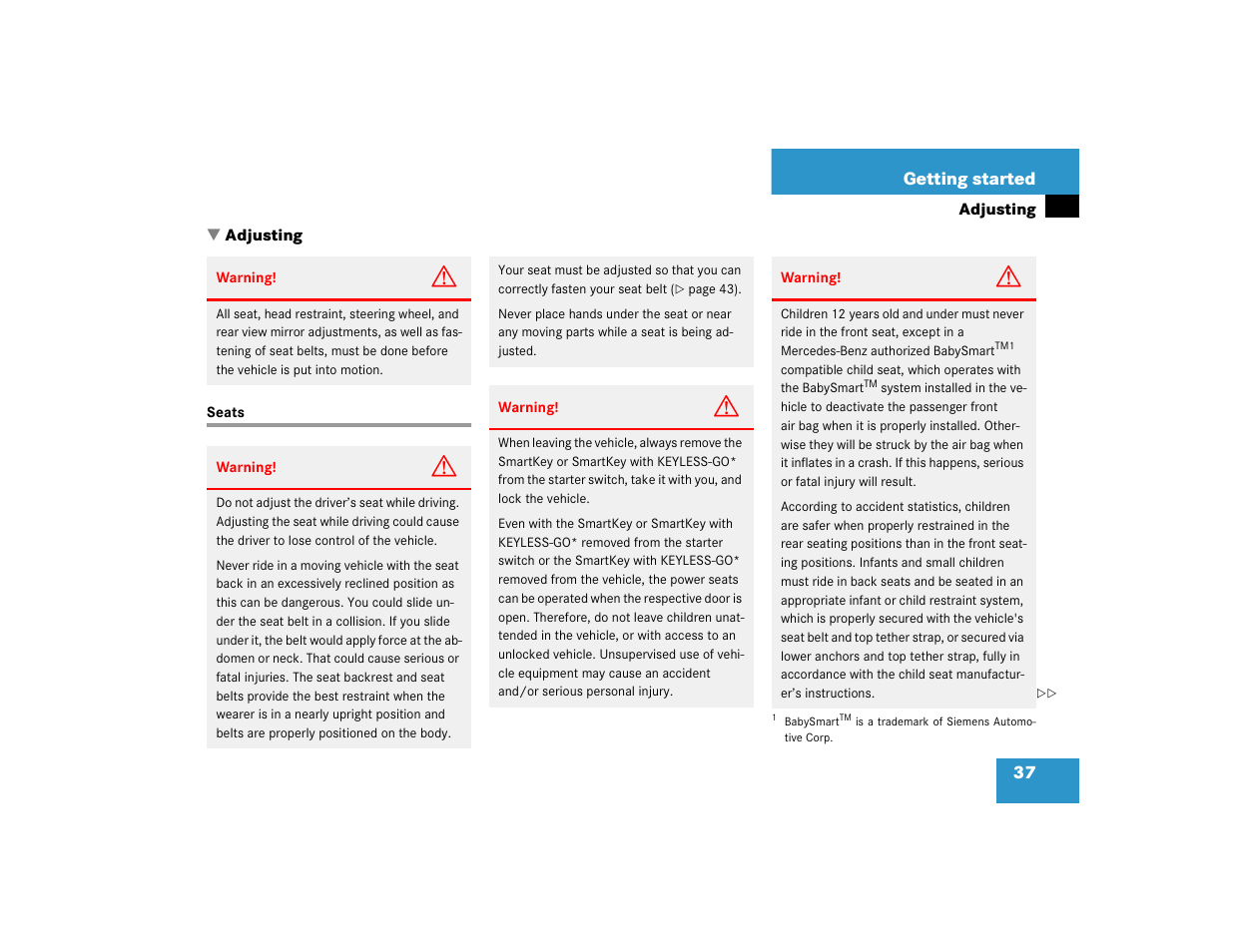 Mercedes-Benz S-Class User Manual | Page 39 / 474