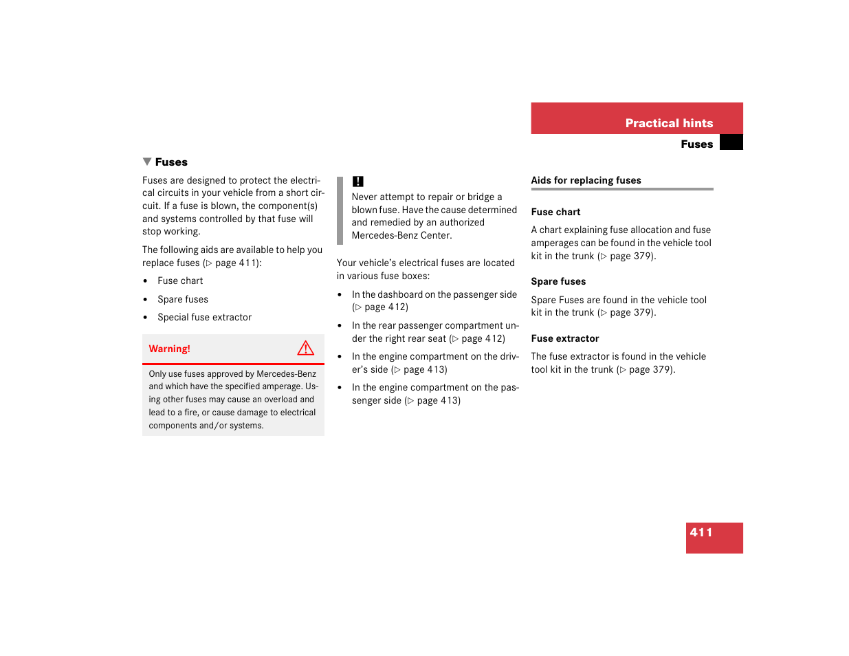 Mercedes-Benz S-Class User Manual | Page 413 / 474