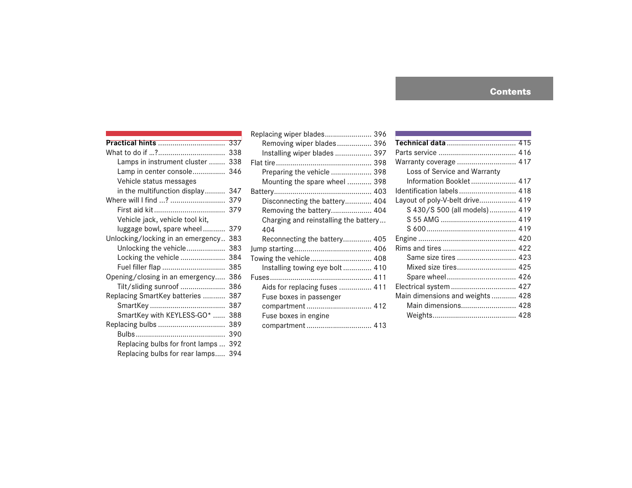 Mercedes-Benz S-Class User Manual | Page 9 / 474