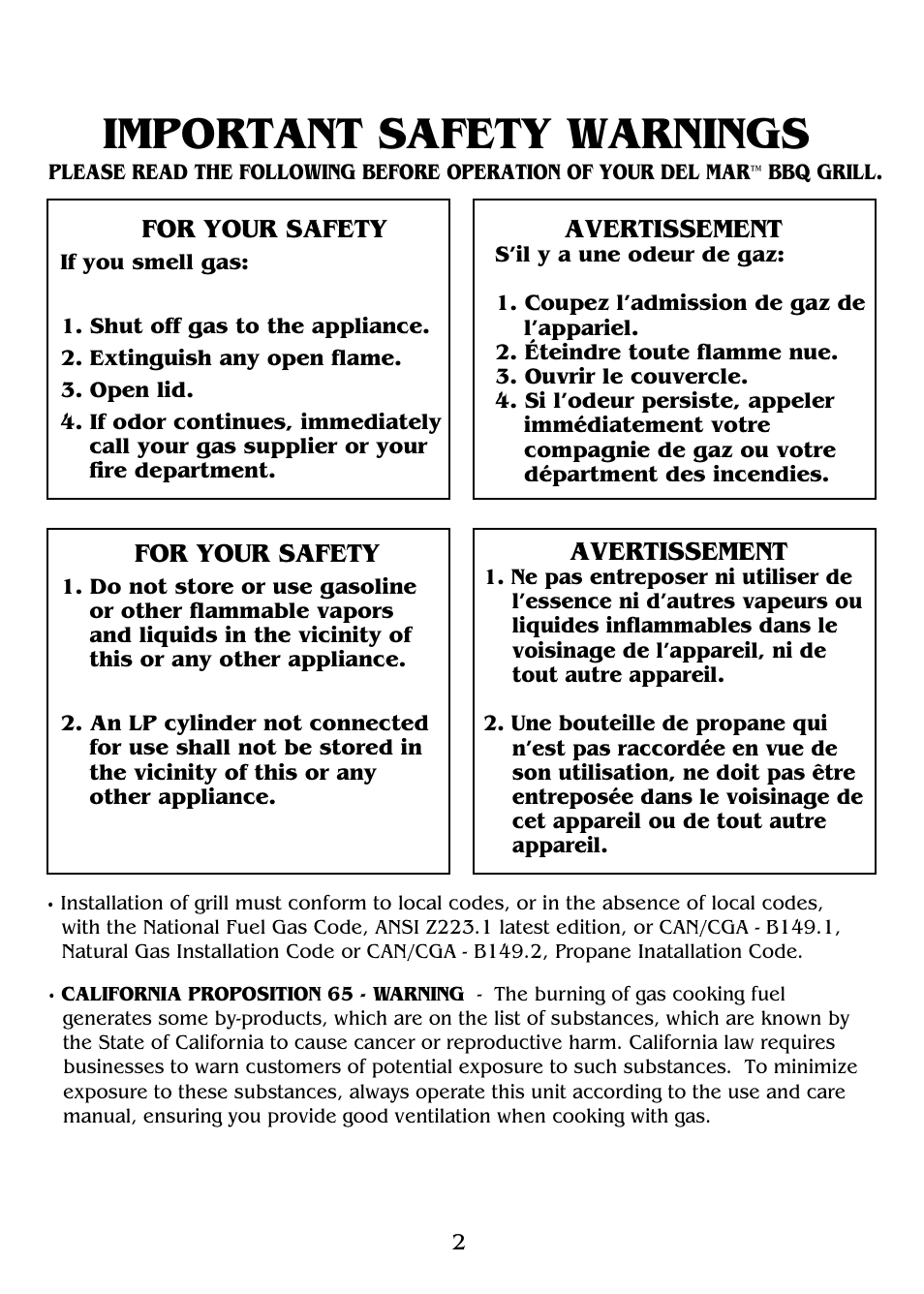 Important safety warnings | Magma DM10-016LP User Manual | Page 2 / 20