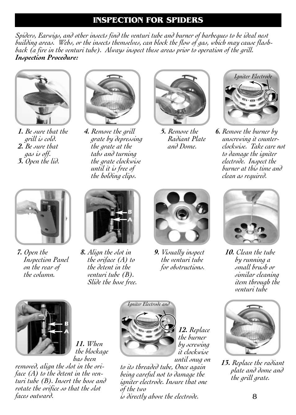 Inspection for spiders | Magma DM10-016LP User Manual | Page 8 / 20