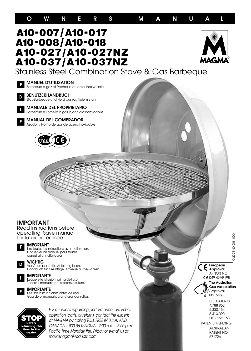 Magma A10-037NZ User Manual | 8 pages