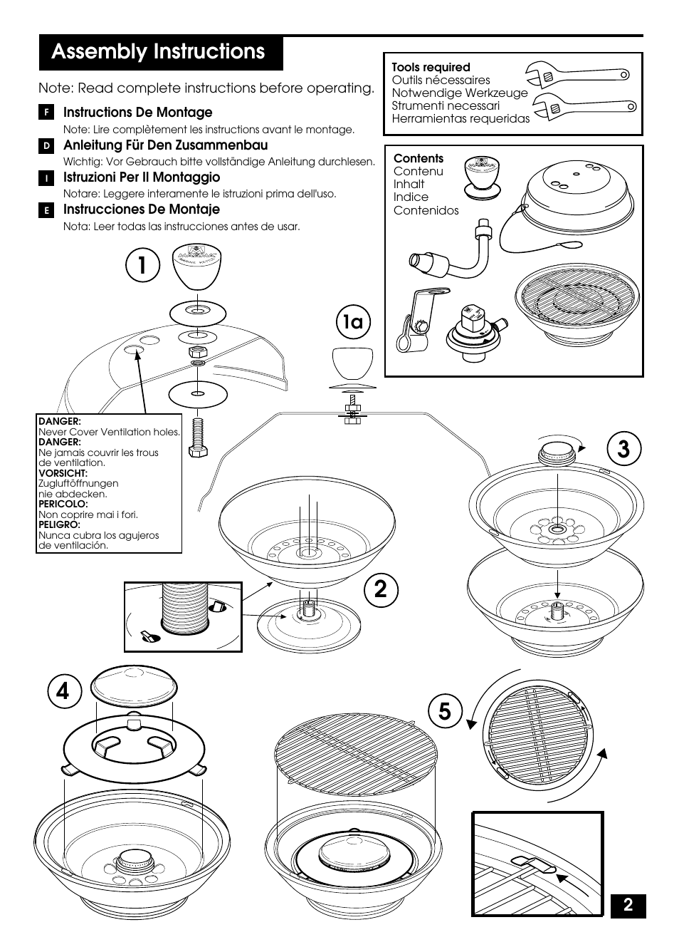 Assembly instructions | Magma A10-037NZ User Manual | Page 2 / 8
