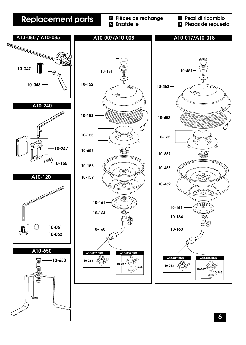 Replacement parts | Magma A10-037NZ User Manual | Page 6 / 8
