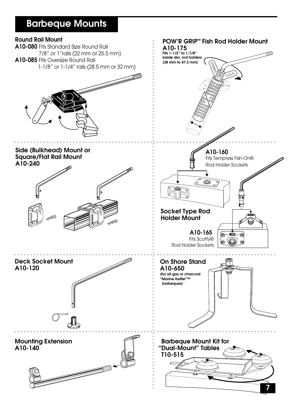 Barbeque mounts | Magma A10-037NZ User Manual | Page 7 / 8