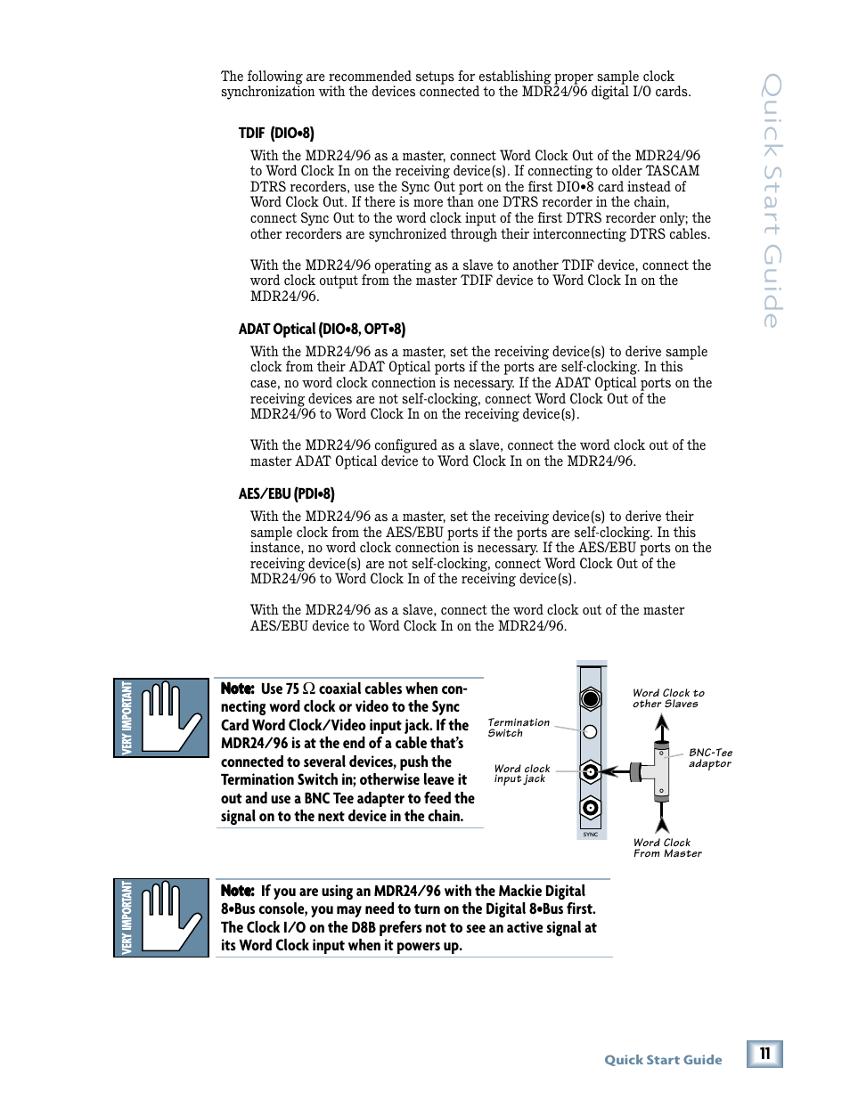 Quick star t guide | Magma MDR 24/96 User Manual | Page 11 / 44