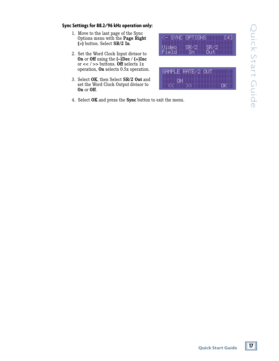 Quick star t guide | Magma MDR 24/96 User Manual | Page 17 / 44