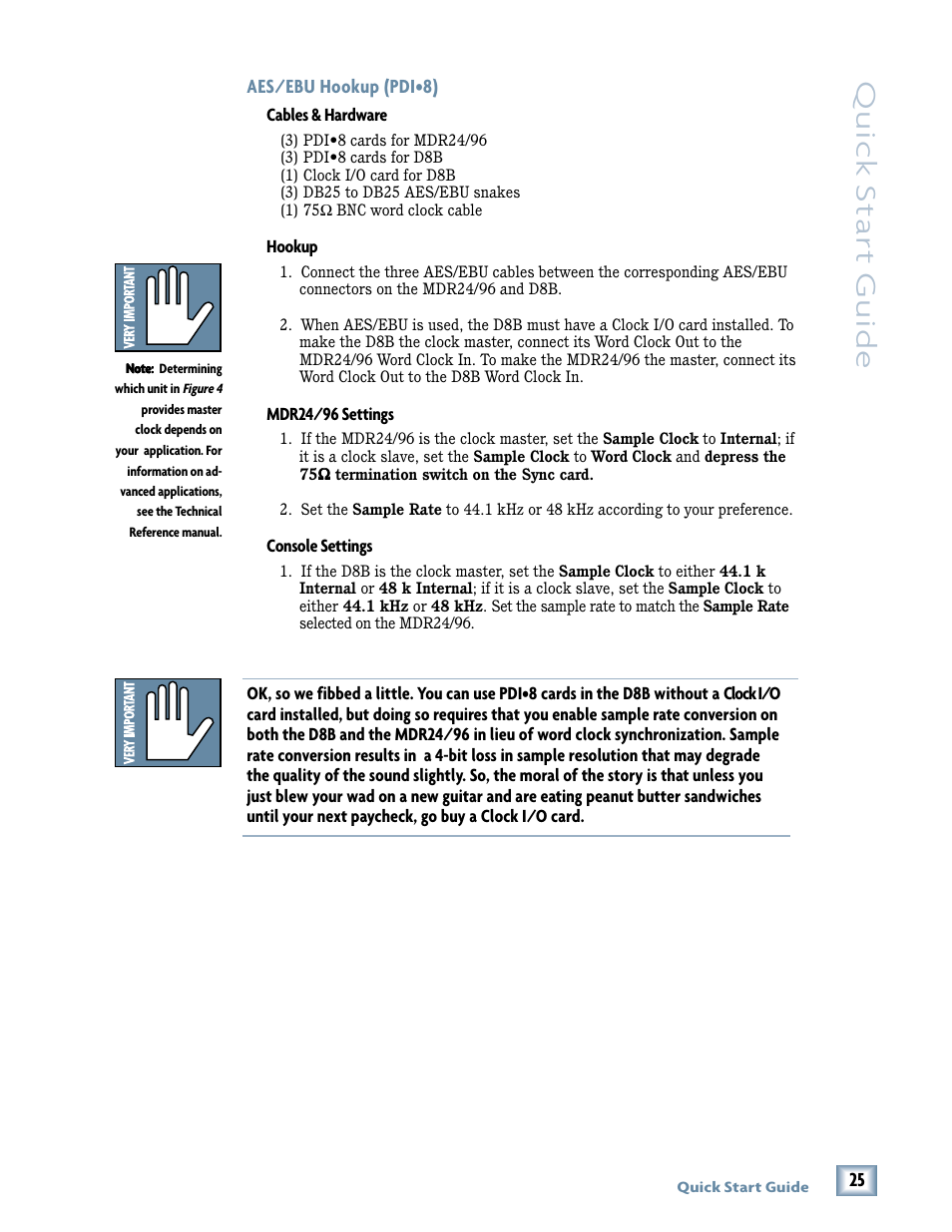 Quick star t guide | Magma MDR 24/96 User Manual | Page 25 / 44