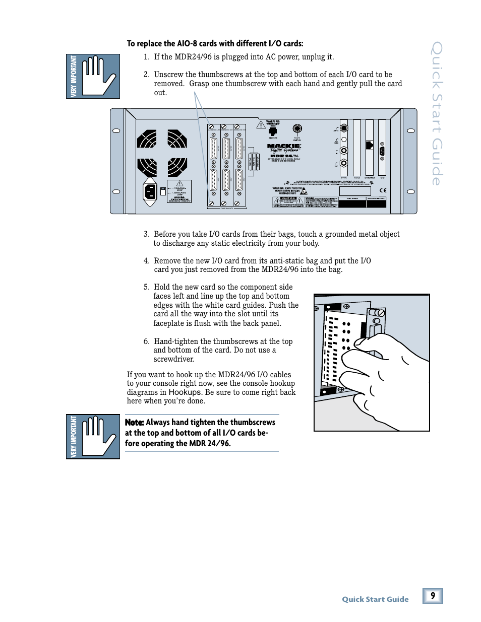 Quick star t guide | Magma MDR 24/96 User Manual | Page 9 / 44