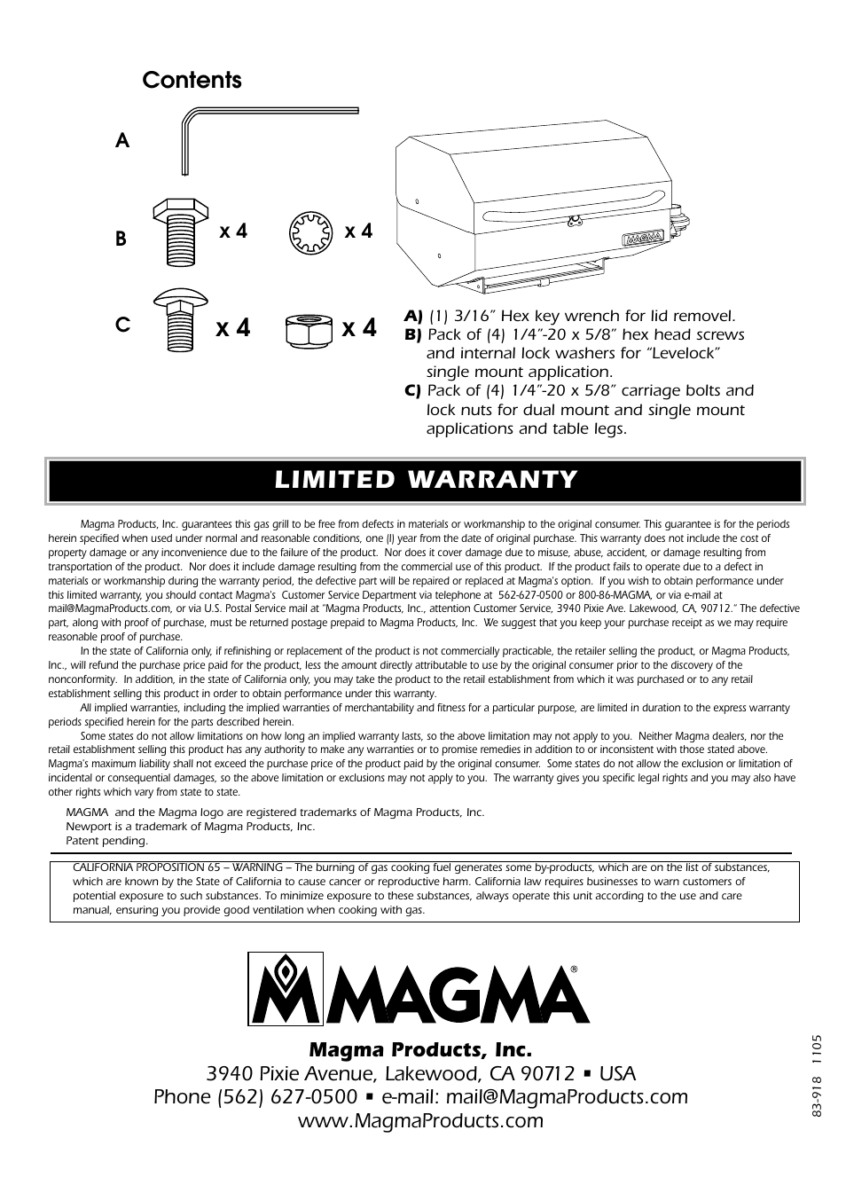 Magma A10-918 User Manual | Page 9 / 9