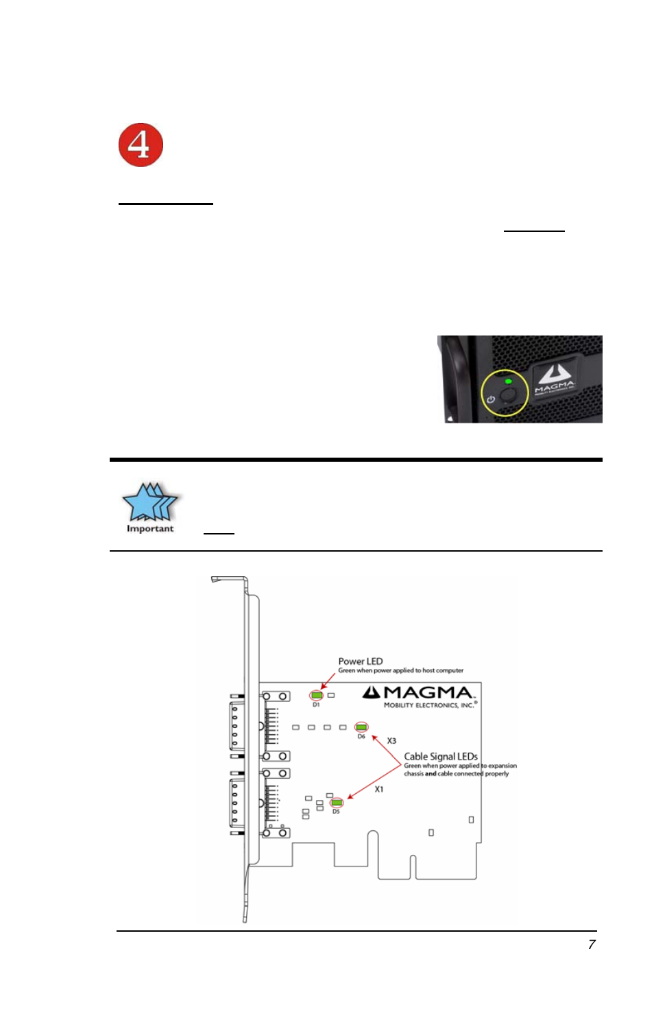 Applying power correctly, Ustarting up, Starting up | Magma PCI Expansion System PE6RR User Manual | Page 15 / 56
