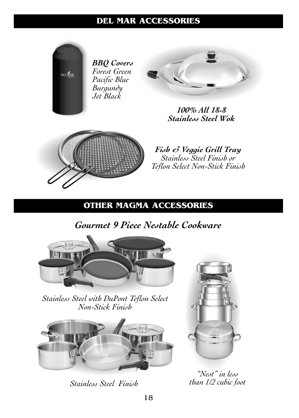 Gourmet 9 piece nestable cookware | Magma DM10-016NG User Manual | Page 18 / 20