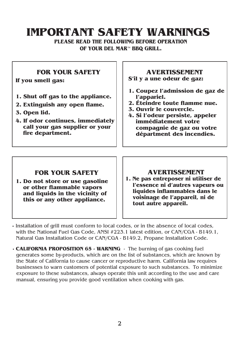 Important safety warnings | Magma DM10-016NG User Manual | Page 2 / 20