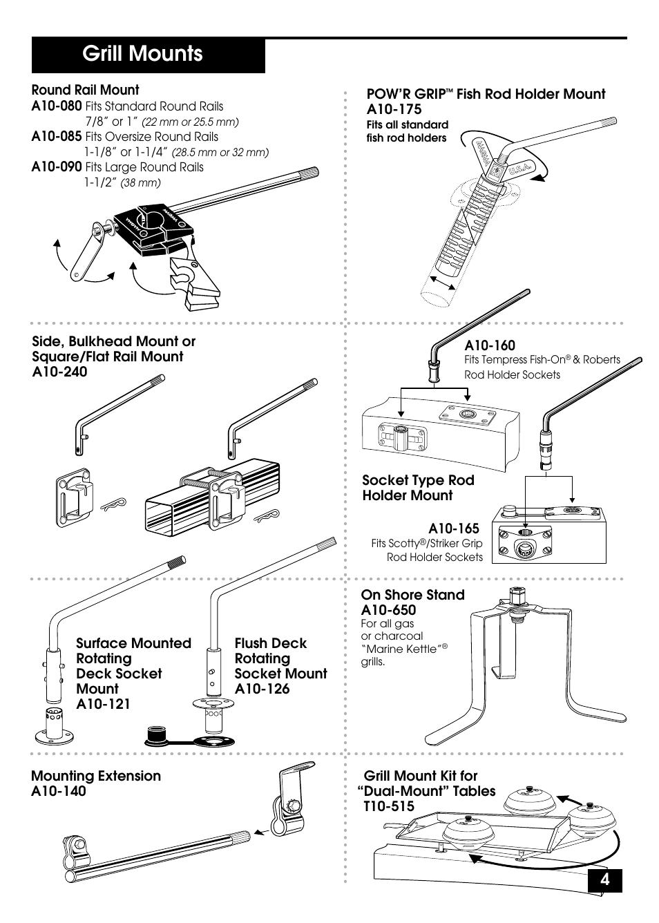 Grill mounts | Magma A10-014 User Manual | Page 4 / 12
