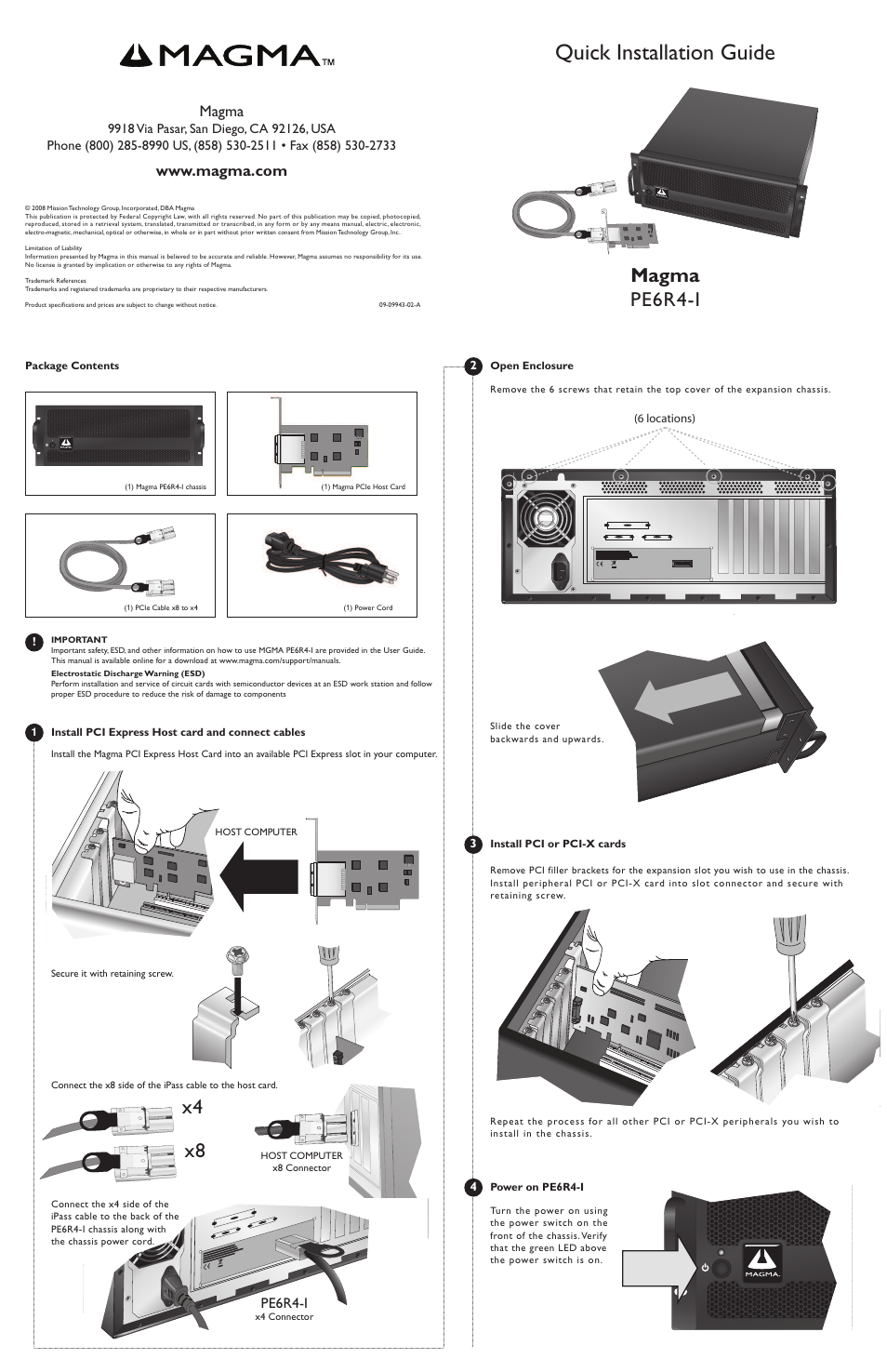Magma PE6R4-I User Manual | 2 pages