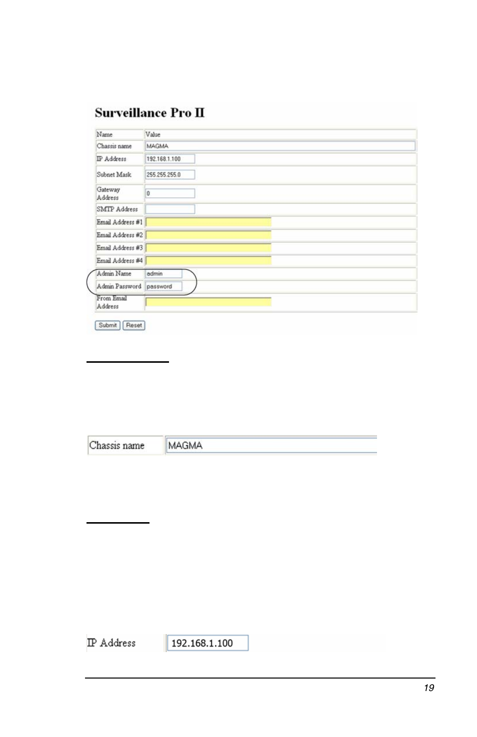 Chassis name, Ip address | Magma PCI Expansion System P13RR-TEL User Manual | Page 27 / 60