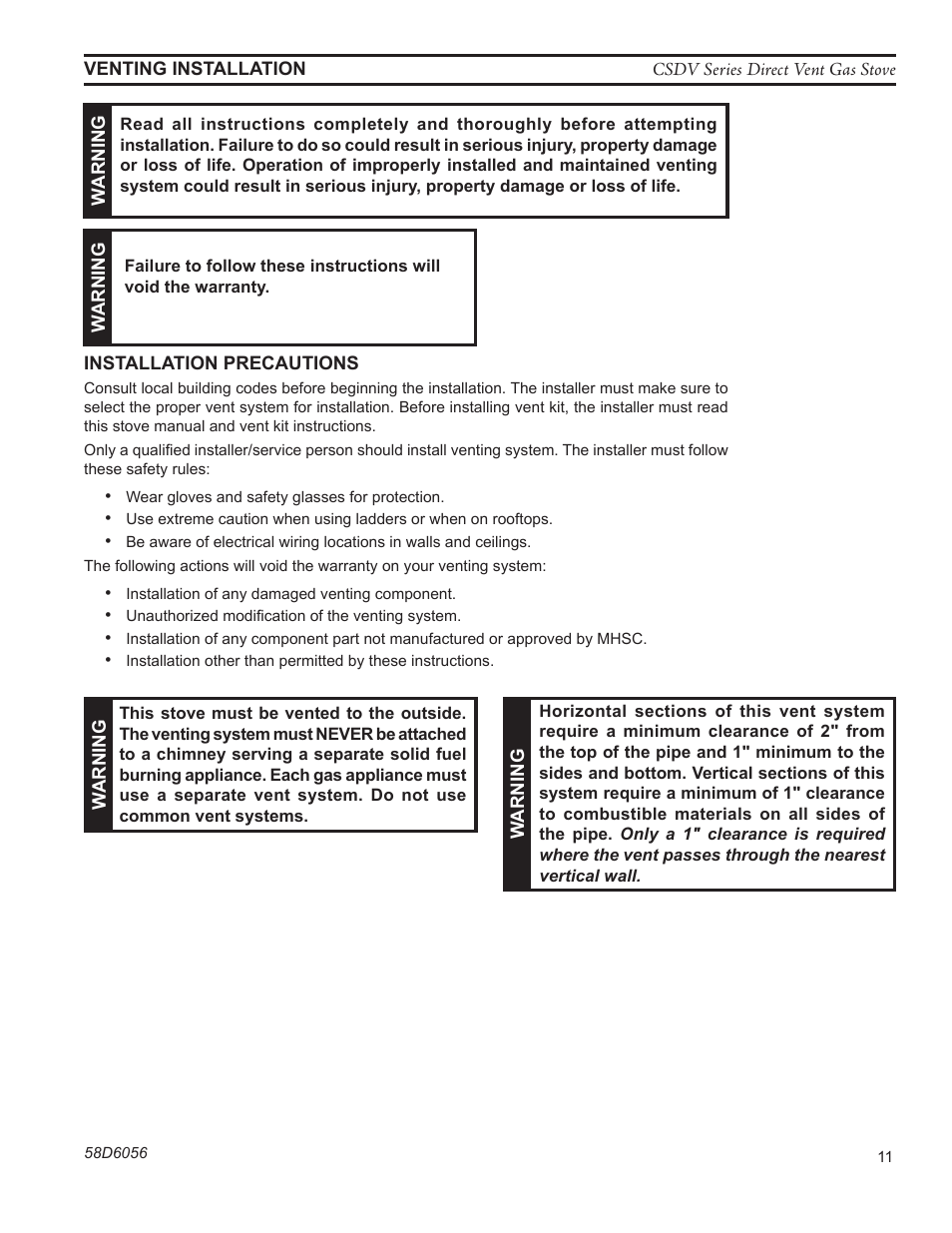 Monessen Hearth CSDV40SLP User Manual | Page 11 / 44