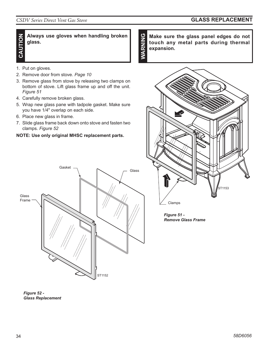 St1153 remove glass | Monessen Hearth CSDV40SLP User Manual | Page 34 / 44