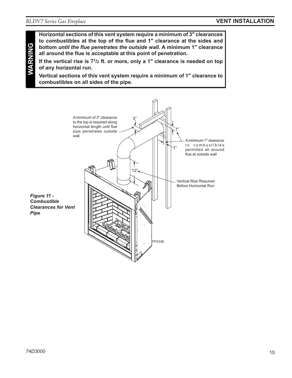Warn in g | Monessen Hearth BLDV7 SERIES BLDV500N/PV7;N/PSC7 User Manual | Page 15 / 60