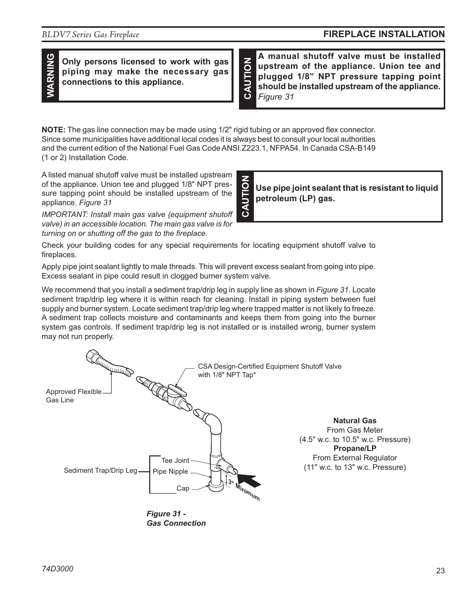 Monessen Hearth BLDV7 SERIES BLDV500N/PV7;N/PSC7 User Manual | Page 23 / 60