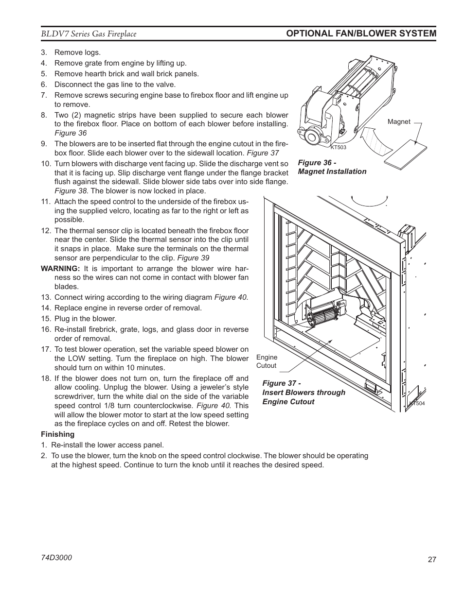 Monessen Hearth BLDV7 SERIES BLDV500N/PV7;N/PSC7 User Manual | Page 27 / 60
