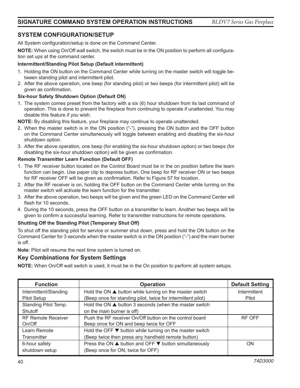 Monessen Hearth BLDV7 SERIES BLDV500N/PV7;N/PSC7 User Manual | Page 40 / 60