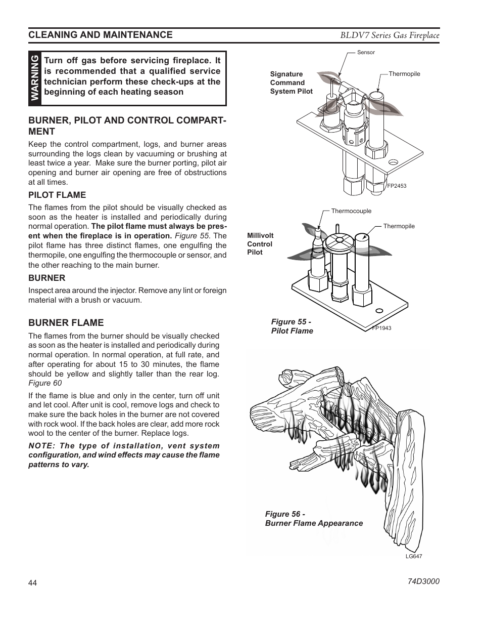 Monessen Hearth BLDV7 SERIES BLDV500N/PV7;N/PSC7 User Manual | Page 44 / 60