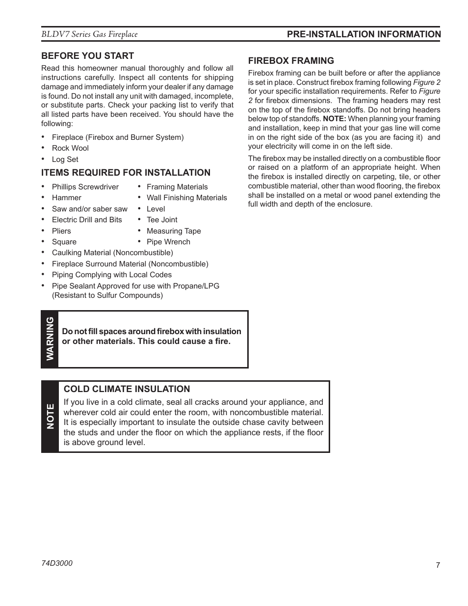 Monessen Hearth BLDV7 SERIES BLDV500N/PV7;N/PSC7 User Manual | Page 7 / 60
