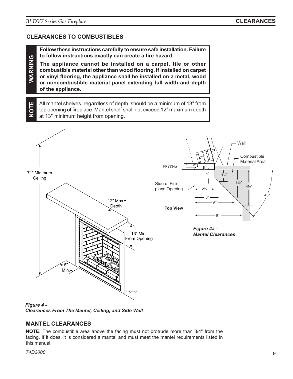 Warn in g | Monessen Hearth BLDV7 SERIES BLDV500N/PV7;N/PSC7 User Manual | Page 9 / 60