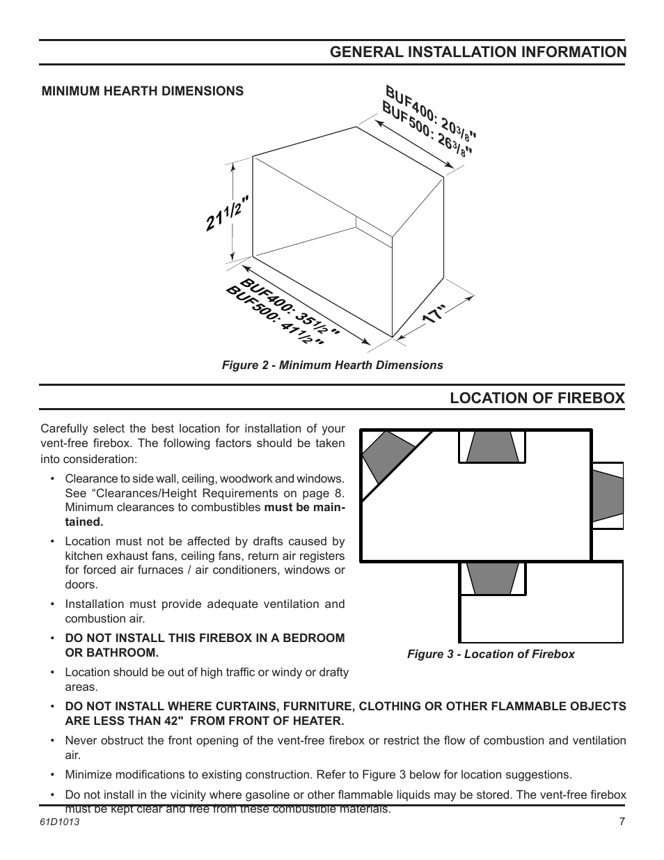Monessen Hearth BUF400 User Manual | Page 7 / 20