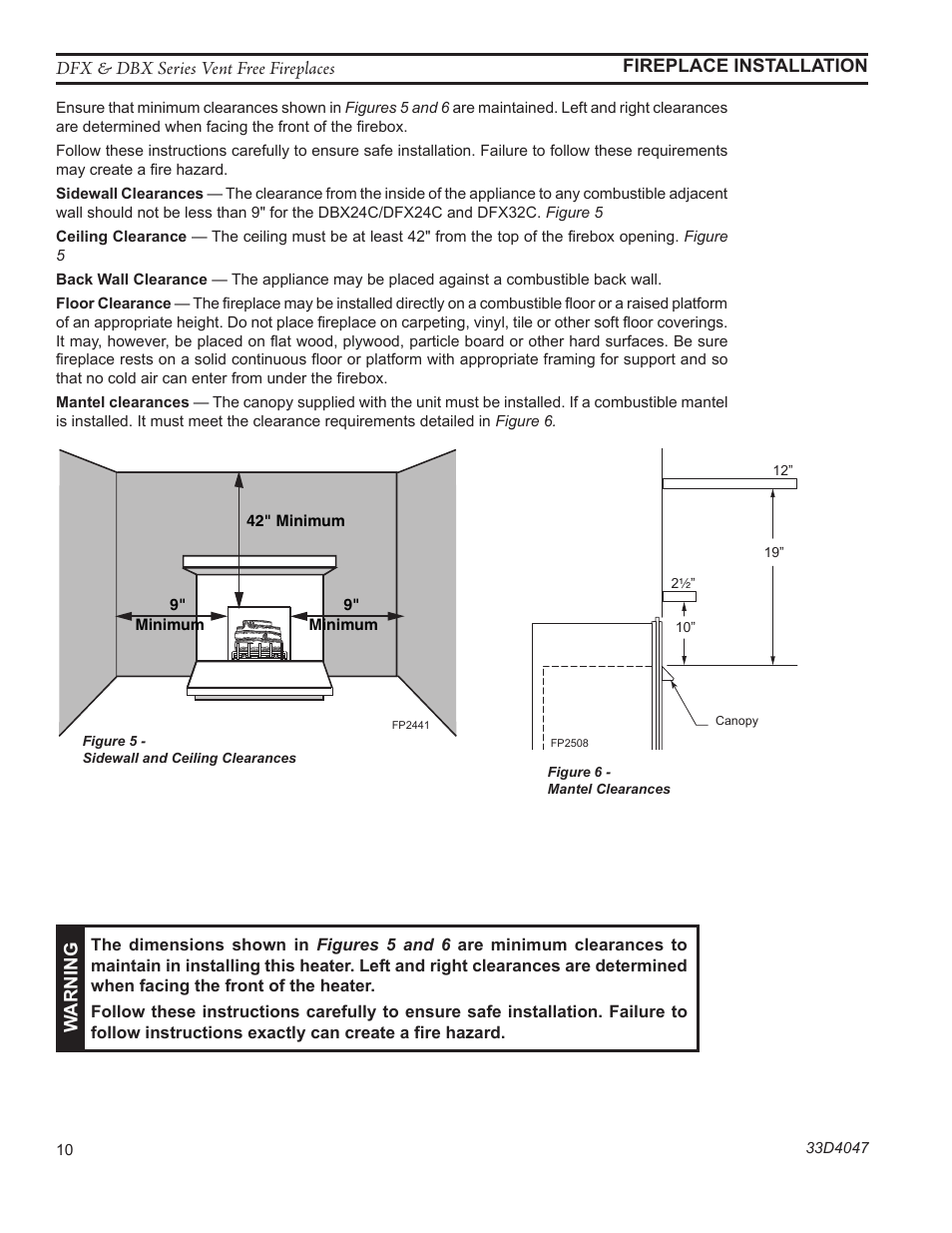 Monessen Hearth DFX24C User Manual | Page 10 / 36