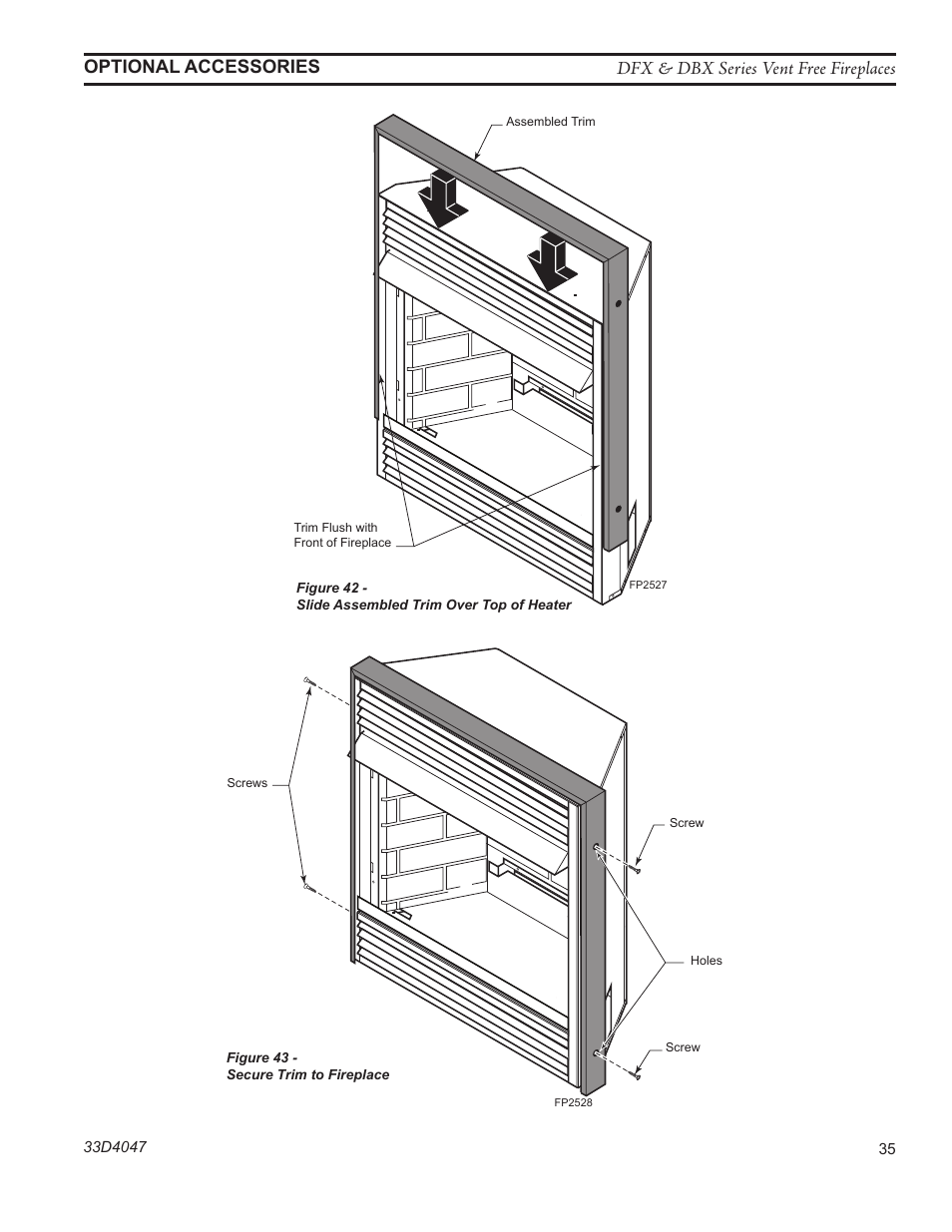 Fp2528 secure trim | Monessen Hearth DFX24C User Manual | Page 35 / 36